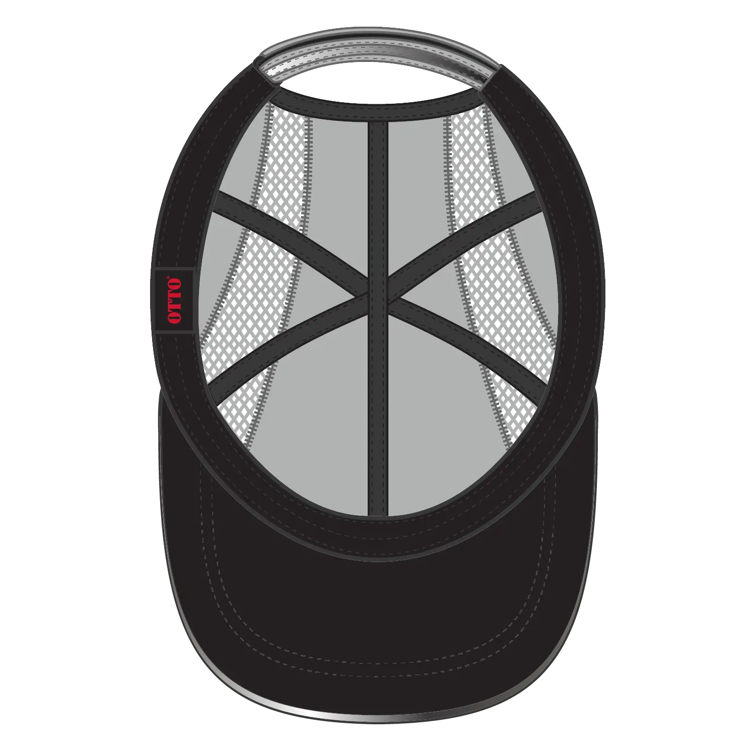 OTTO 133-1240 Reflective 6 Panel Running Cap - Gray - Gray / 6 1/2’’ - 7 5/8’’