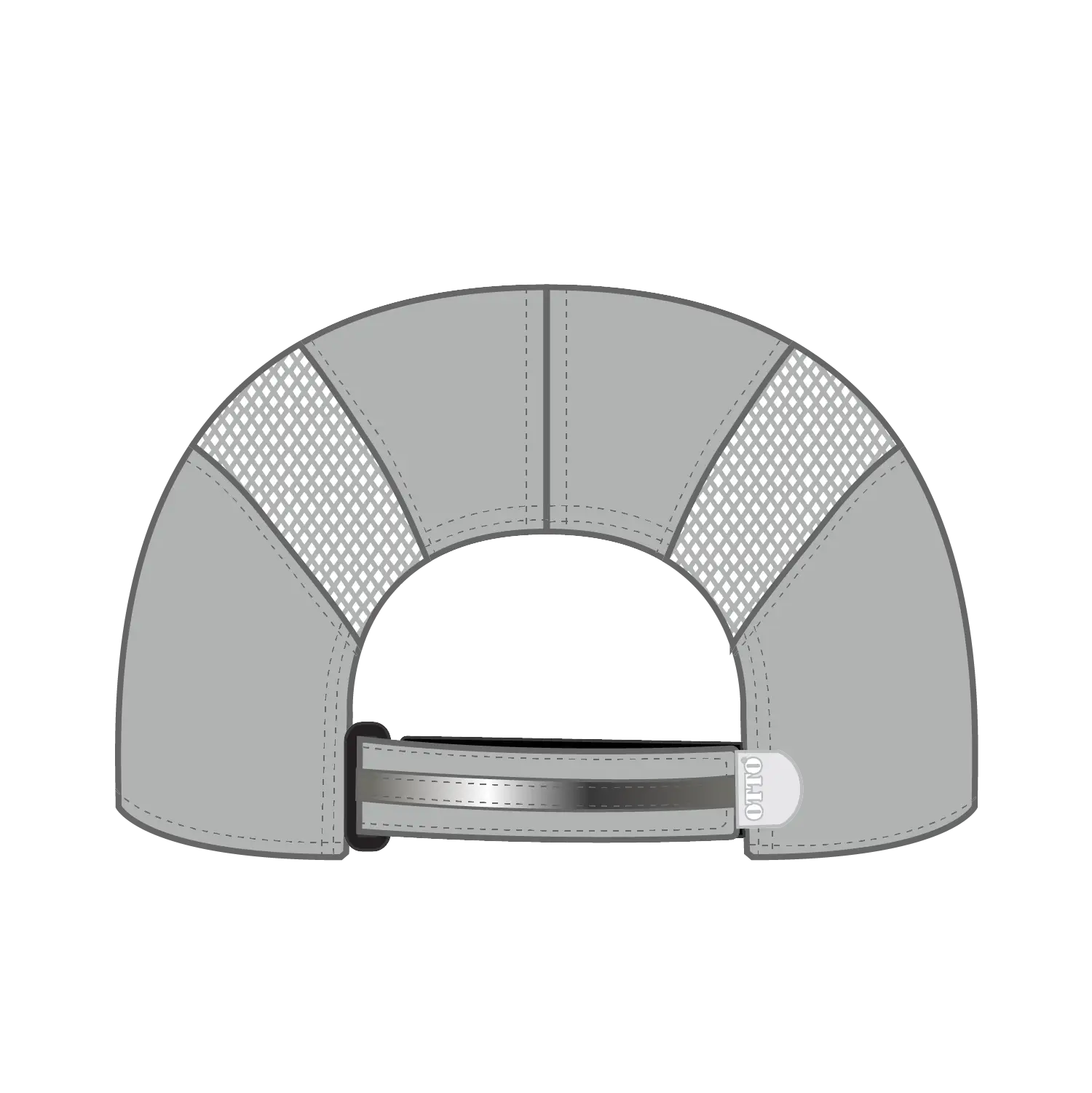 OTTO 133-1240 Reflective 6 Panel Running Cap - Gray - Gray / 6 1/2’’ - 7 5/8’’