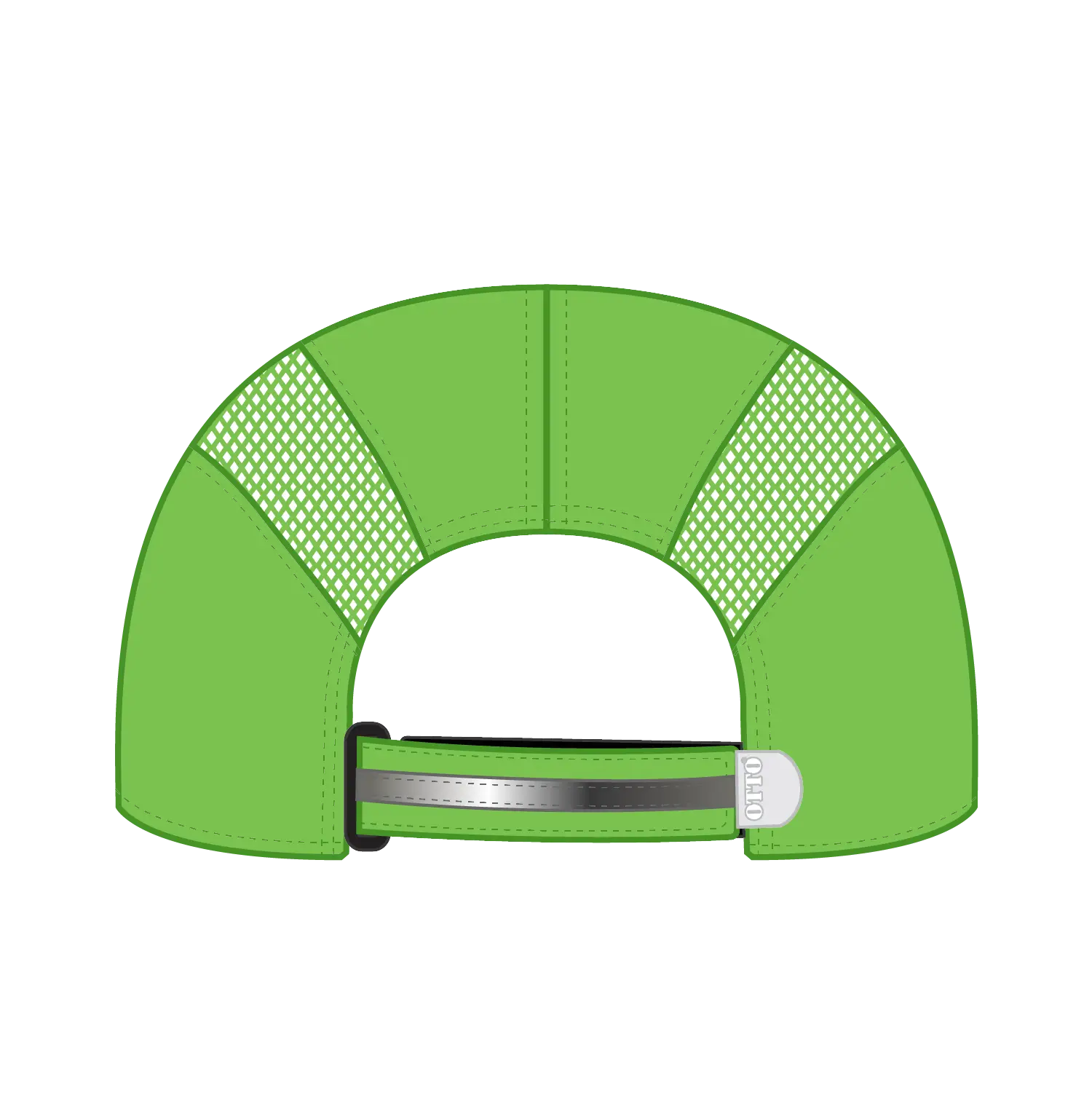OTTO 133-1240 Reflective 6 Panel Running Cap - N. Green - N. Green / 6 1/2’’ - 7 5/8’’