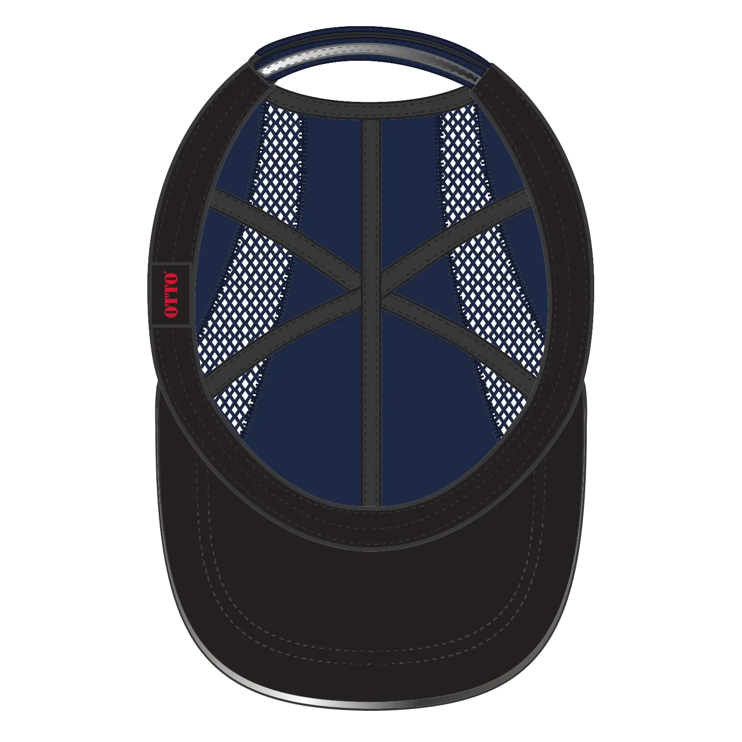 OTTO 133-1240 Reflective 6 Panel Running Cap - Navy - Navy / 6 1/2’’ - 7 5/8’’