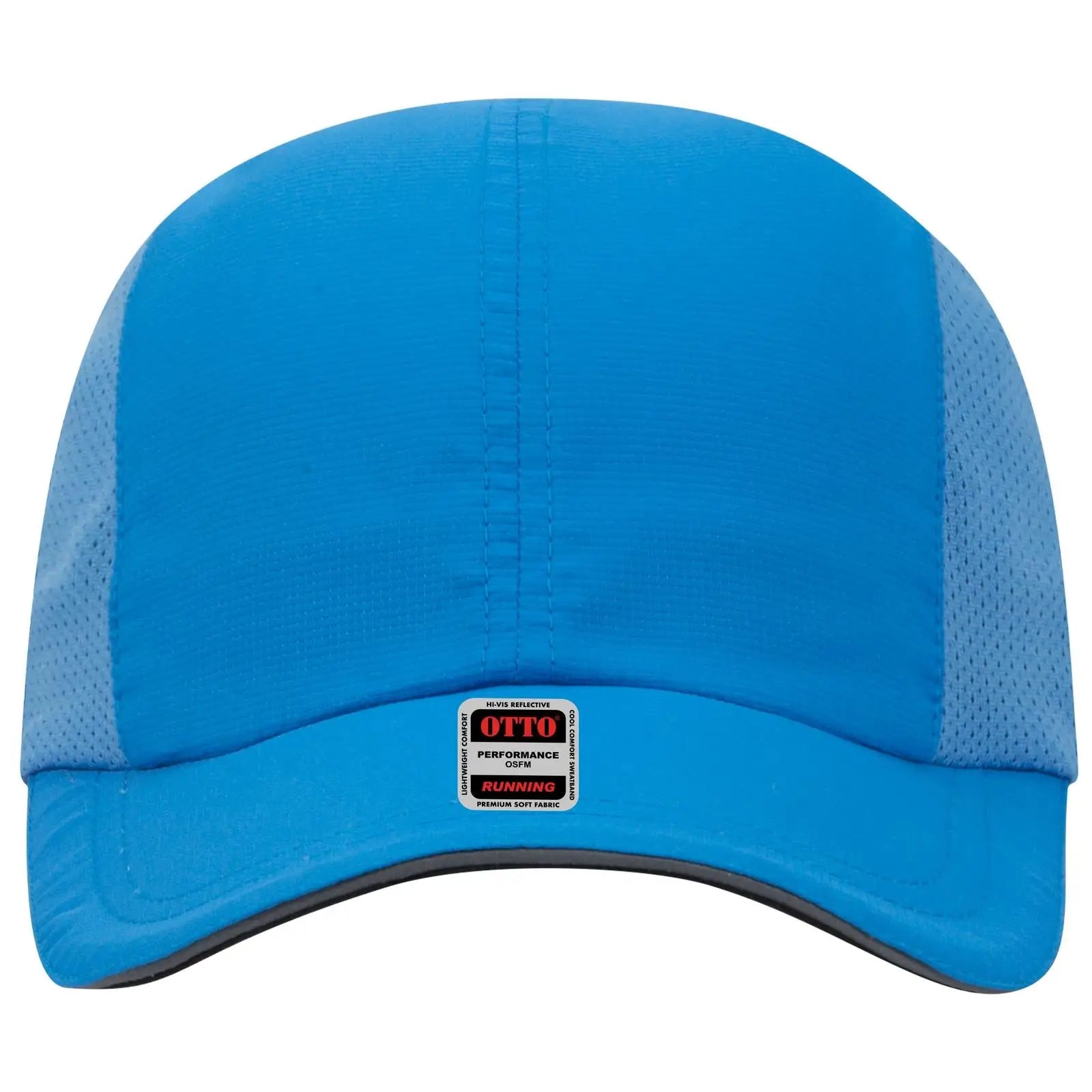 OTTO 133-1240 Reflective 6 Panel Running Cap - Neon Blue - Neon Blue / 6 1/2’’ - 7 5/8’’