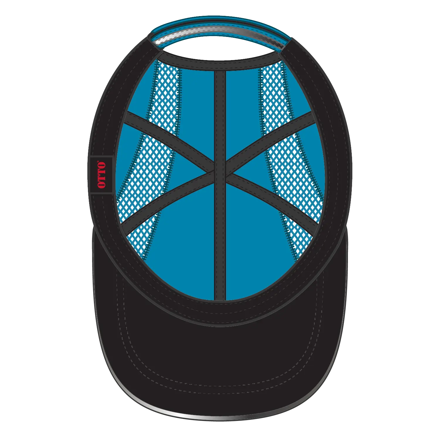 OTTO 133-1240 Reflective 6 Panel Running Cap - Neon Blue - Neon Blue / 6 1/2’’ - 7 5/8’’