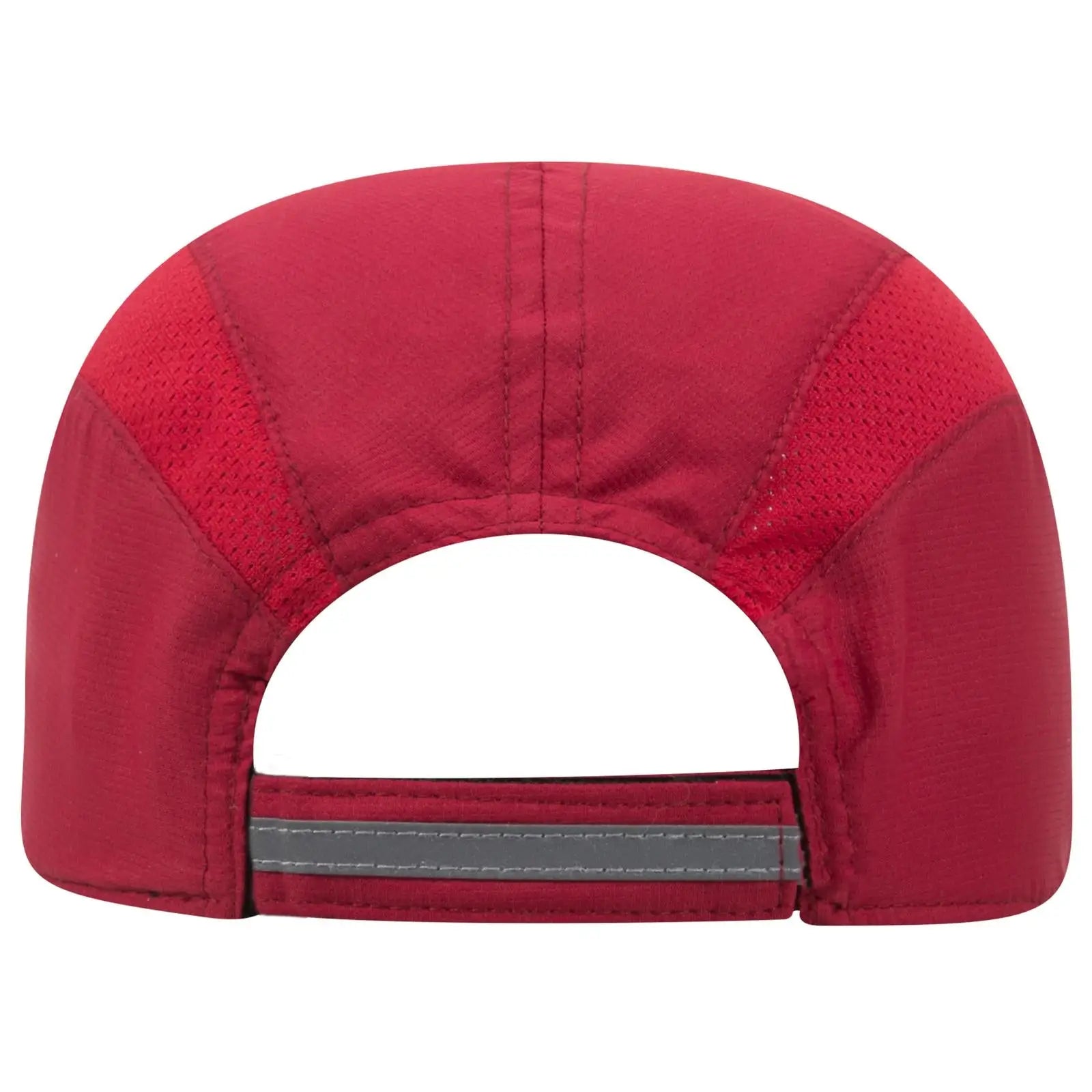 OTTO 133-1240 Reflective 6 Panel Running Cap - Red - Red / 6 1/2’’ - 7 5/8’’