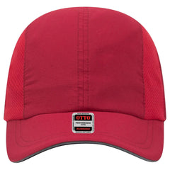 OTTO 133-1240 Reflective 6 Panel Running Cap - Red - Red / 6 1/2’’ - 7 5/8’’
