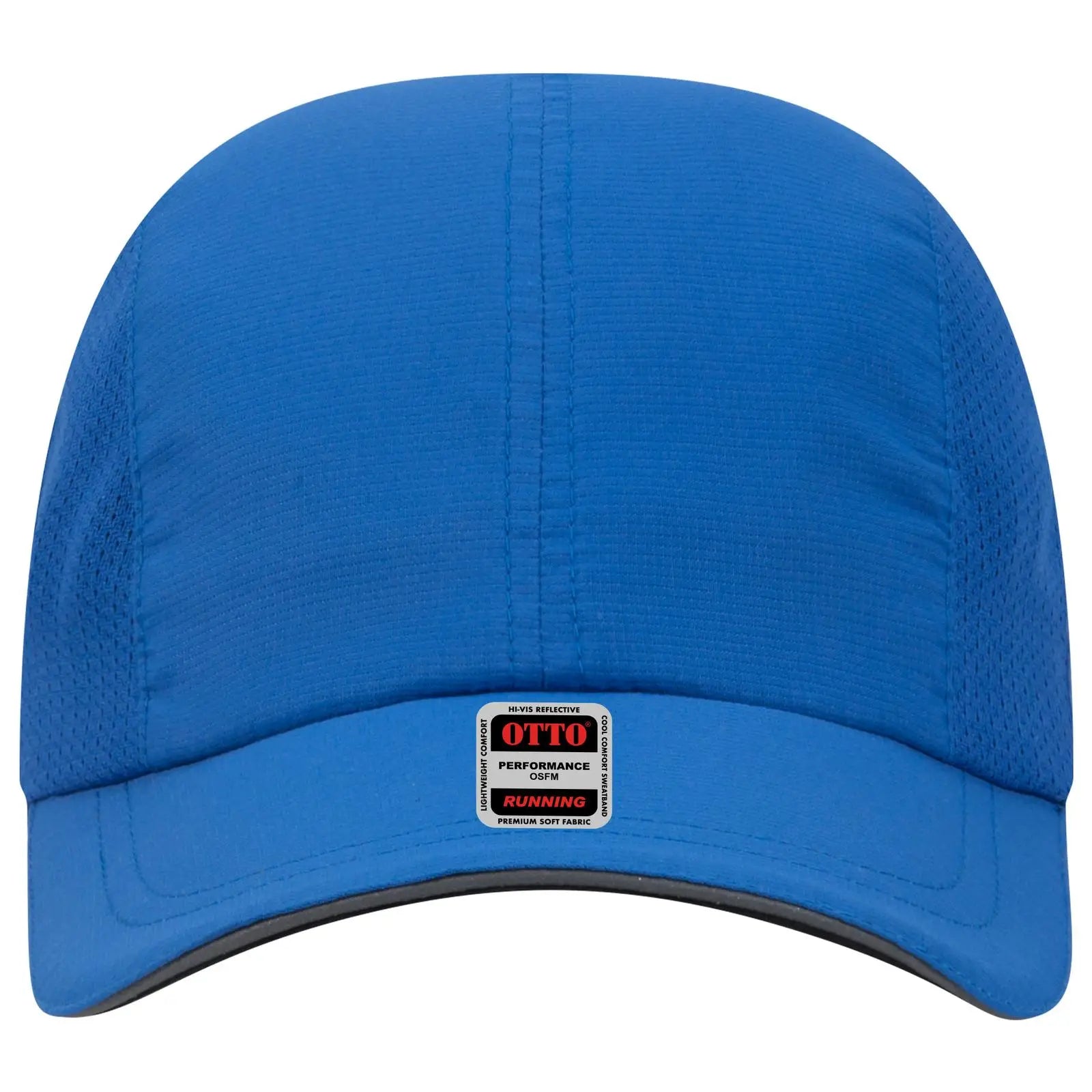 OTTO 133-1240 Reflective 6 Panel Running Cap - Royal - Royal / 6 1/2’’ - 7 5/8’’