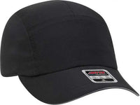 OTTO 133 1252 5 Panel Polyester Pongee Reflective Sandwich Visor Running Cap Black Black / One Size Fits Most