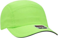 OTTO 133 1252 5 Panel Polyester Pongee Reflective Sandwich Visor Running Cap Neon Green Green / One Size Fits Most