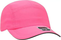 OTTO 133 1252 5 Panel Polyester Pongee Reflective Sandwich Visor Running Cap Neon Pink Pink / One Size Fits Most