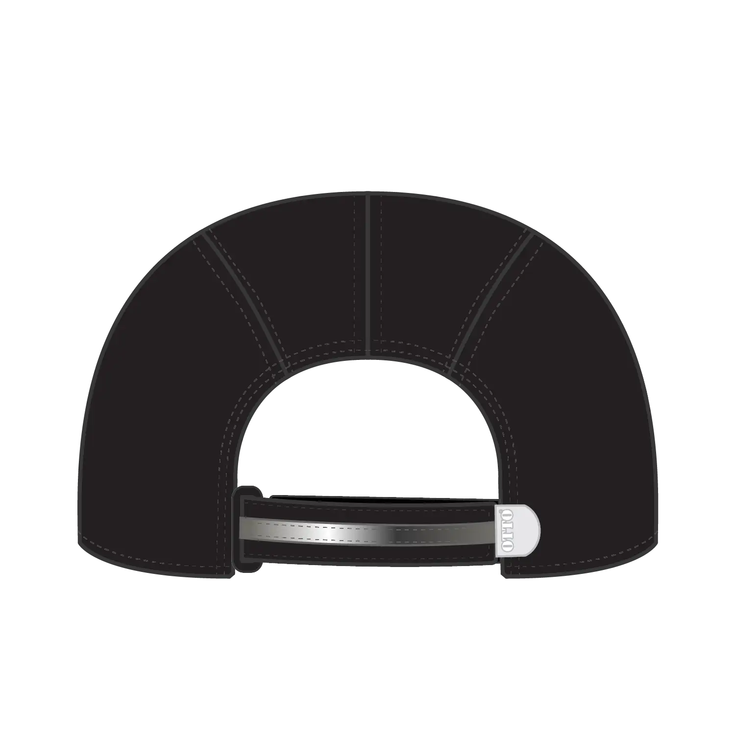 OTTO 133-1252 Reflective 5 Panel Running Cap - Black - Black / 6 1/2’’ - 7 5/8’’