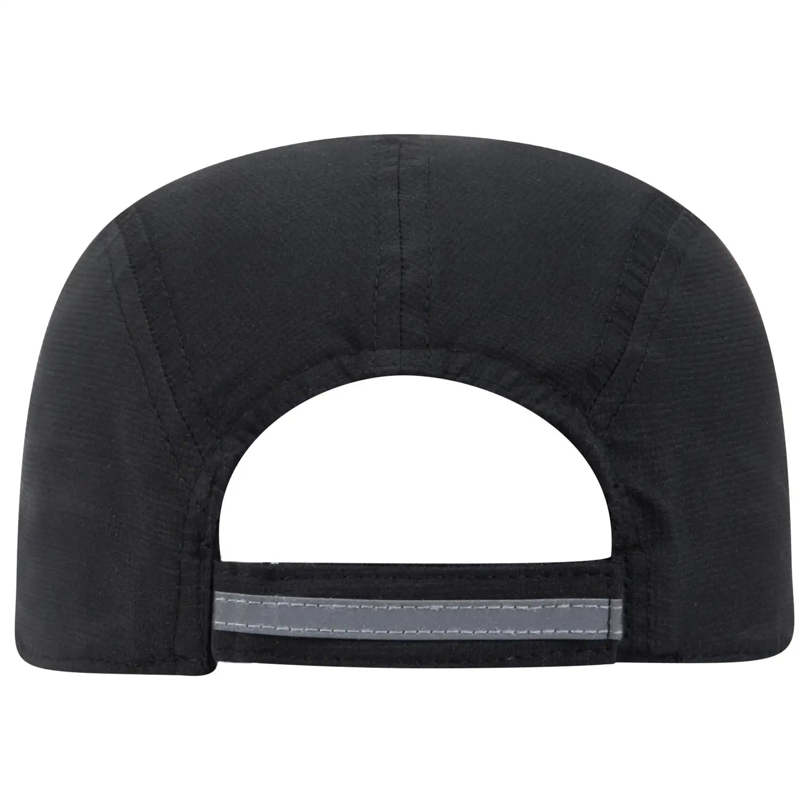 OTTO 133-1252 Reflective 5 Panel Running Cap - Black - Black / 6 1/2’’ - 7 5/8’’