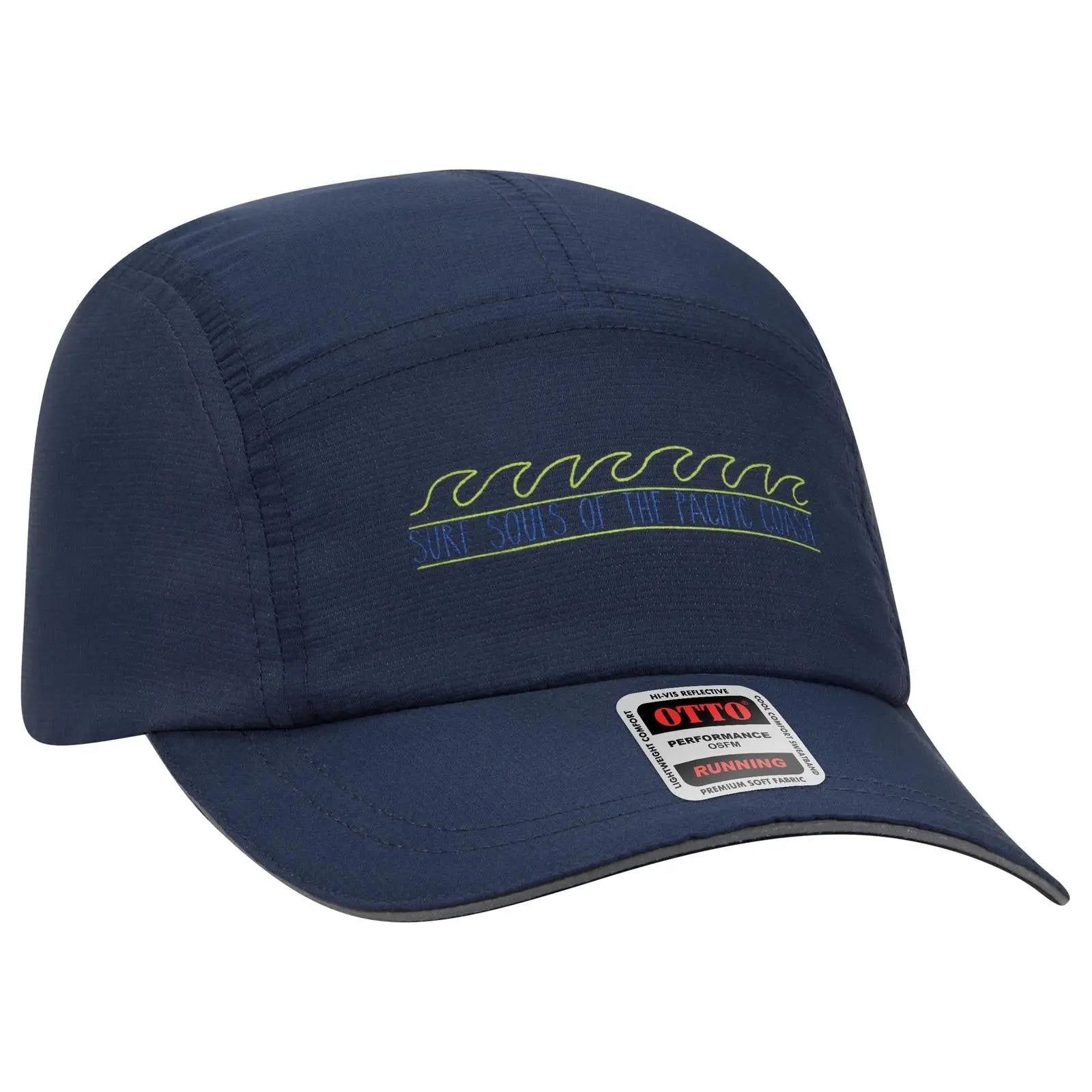 OTTO 133-1252 Reflective 5 Panel Running Cap - Gray - Gray / 6 1/2’’ - 7 5/8’’