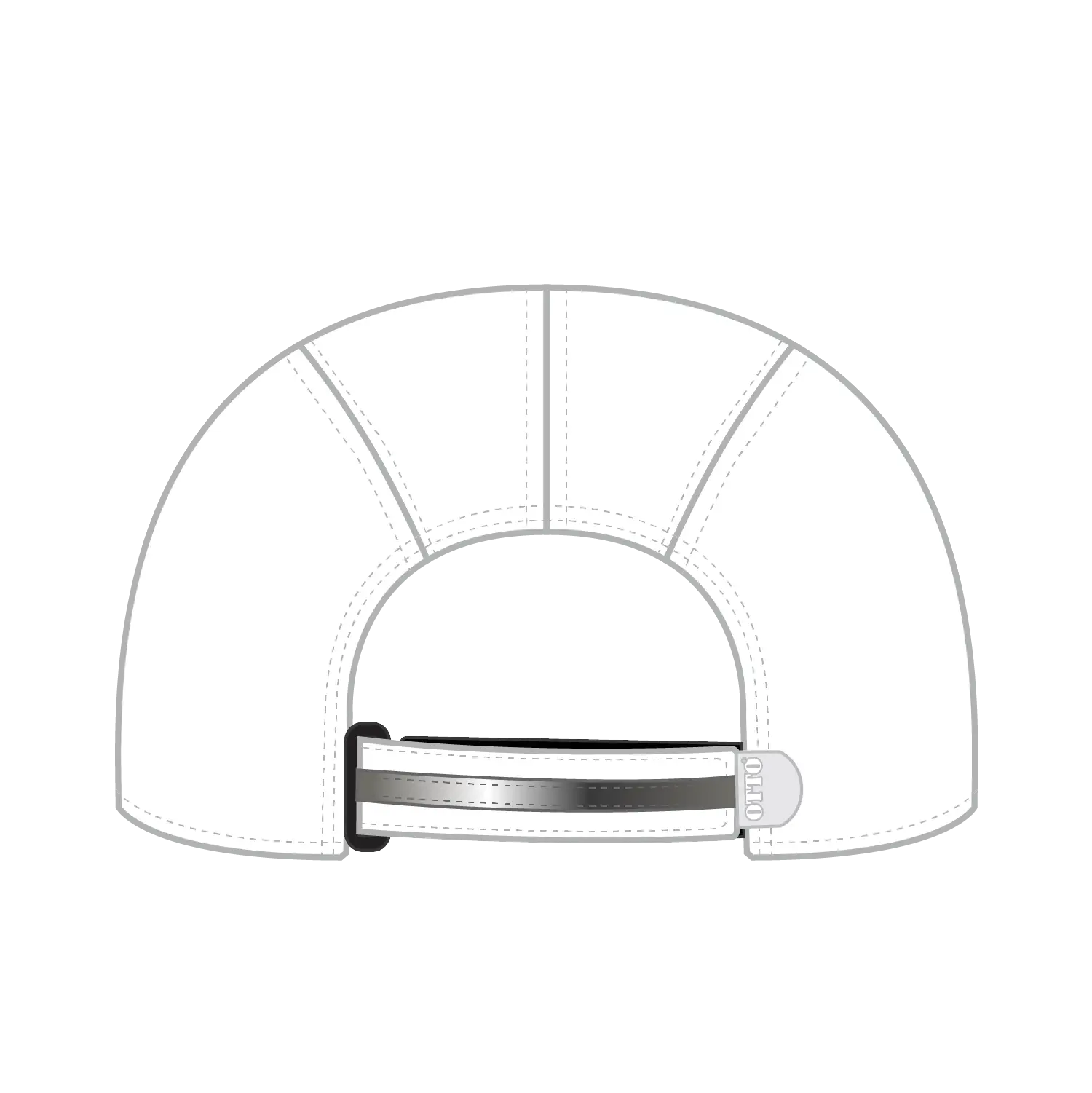 OTTO 133-1252 Reflective 5 Panel Running Cap - White - White / 6 1/2’’ - 7 5/8’’