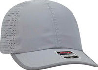 OTTO 133-1258 6 Panel Textured Polyester Pongee with Mesh Inserts Reflective Sandwich Visor Running Cap - Gray - Gray