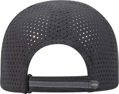 OTTO 133-1258 6 Panel Textured Polyester Pongee with Mesh Inserts Reflective Sandwich Visor Running Cap - Charcoal Gray