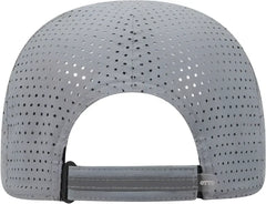OTTO 133-1258 6 Panel Textured Polyester Pongee with Mesh Inserts Reflective Sandwich Visor Running Cap - Gray - Gray