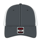 OTTO 135-1 ’OTTO Flex’ Fitted 6 Panel Low Profile Mesh Back Trucker Cap - Ch.Gry/Wht - Ch.Gry/Wht / 7 3/8’’ - 7 5/8’’