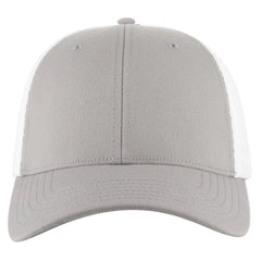 OTTO 135-1 ’OTTO Flex’ Fitted 6 Panel Low Profile Mesh Back Trucker Cap - Gry/Wht