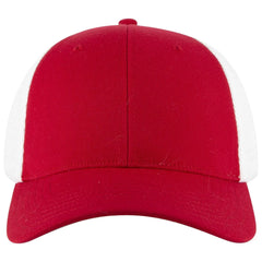 OTTO 135-1 ’OTTO Flex’ Fitted 6 Panel Low Profile Mesh Back Trucker Cap - Red/Wht