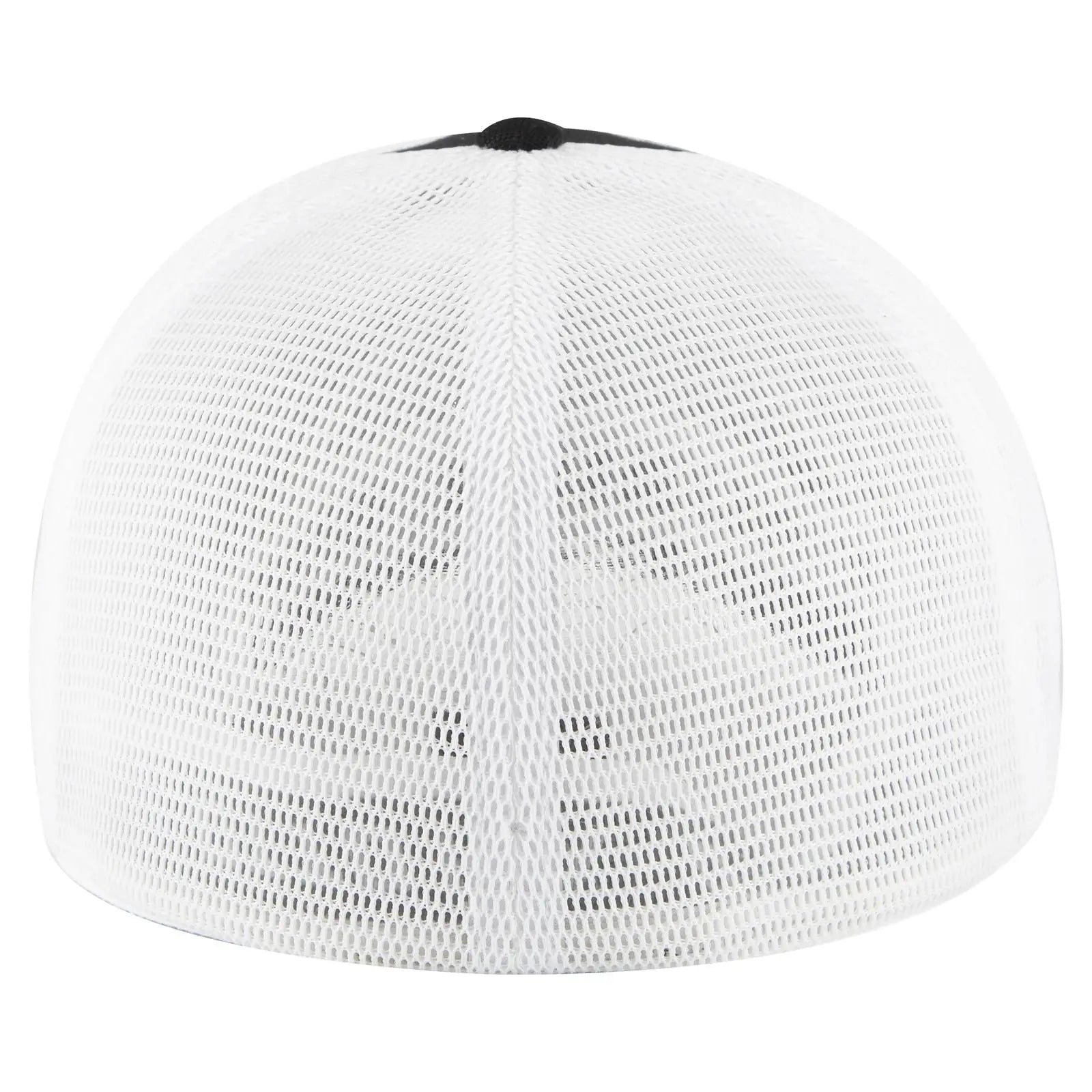 OTTO 135-1 ’OTTO Flex’ Fitted 6 Panel Low Profile Mesh Back Trucker Cap - Blk/Wht