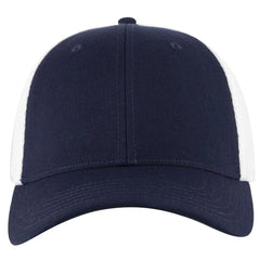 OTTO 135-1 ’OTTO Flex’ Fitted 6 Panel Low Profile Mesh Back Trucker Cap - Nvy/Wht