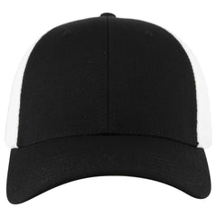 OTTO 135-1 ’OTTO Flex’ Fitted 6 Panel Low Profile Mesh Back Trucker Cap - Blk/Wht