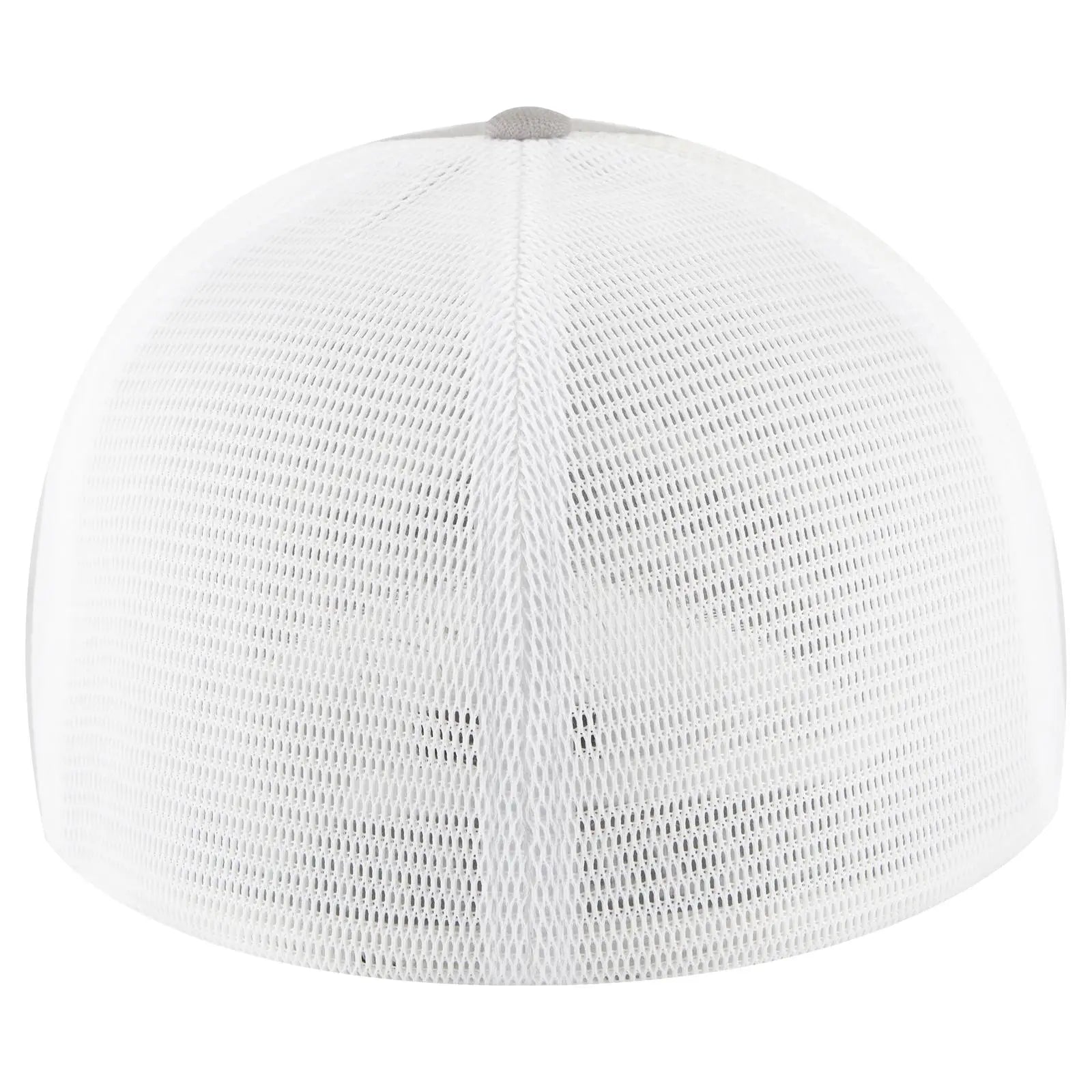 OTTO 135-1 ’OTTO Flex’ Fitted 6 Panel Low Profile Mesh Back Trucker Cap - Gry/Wht