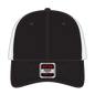 OTTO 135-1 ’OTTO Flex’ Fitted 6 Panel Low Profile Mesh Back Trucker Cap - Blk/Wht - Blk/Wht / 7 3/8’’ - 7 5/8’’