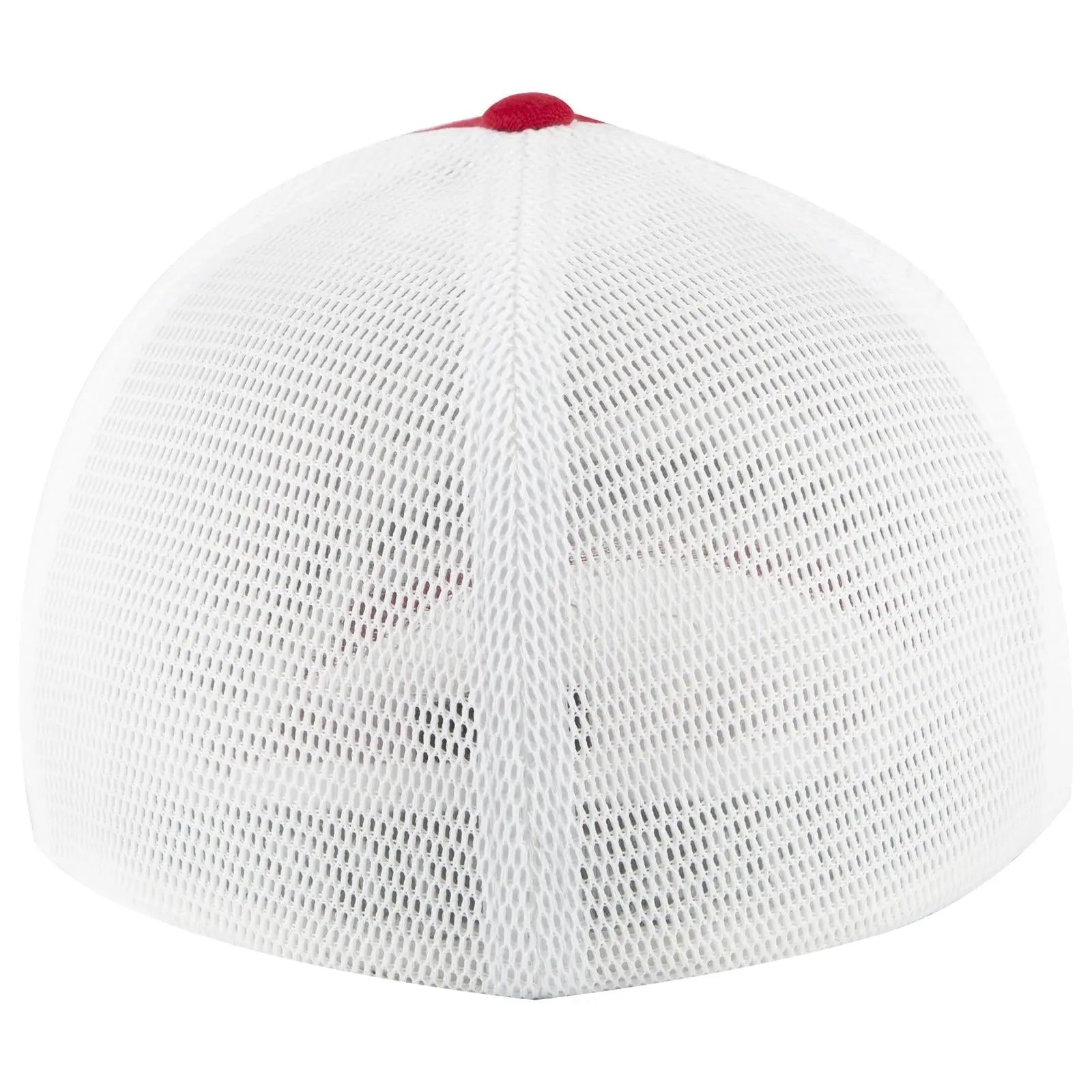 OTTO 135-1 ’OTTO Flex’ Fitted 6 Panel Low Profile Mesh Back Trucker Cap - Red/Wht