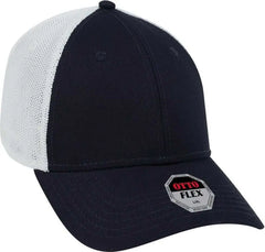 OTTO 135 1230 Flex 6 Panel Low Profile Mesh Back Style Cap Navy Navy White Navy White / S/M