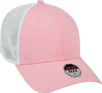 OTTO 135-1230 Flex 6 Panel Low Profile Mesh Back Style Cap - Pnk Pnk White - Pink White / S/M
