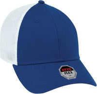 OTTO 135 1230 Flex 6 Panel Low Profile Mesh Back Style Cap Royal Royal White Royal White / S/M