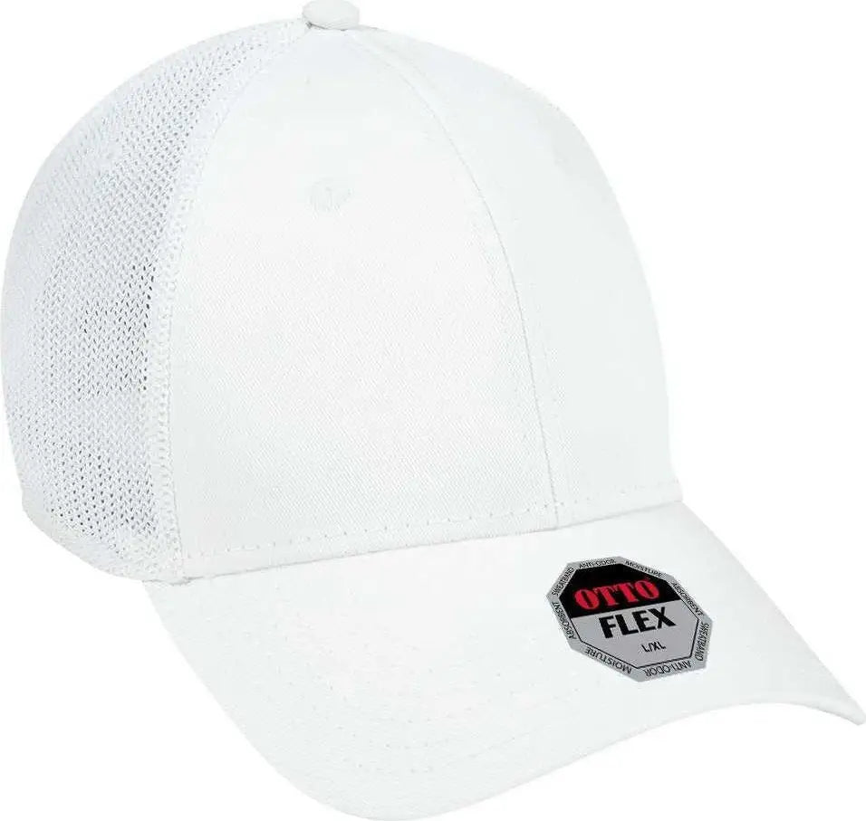 OTTO 135 1230 Flex 6 Panel Low Profile Mesh Back Style Cap White White / S/M