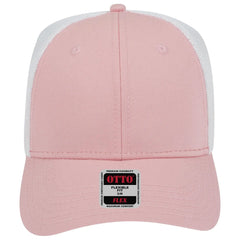 OTTO 135-1230 ’OTTO Flex’ Fitted 6 Panel Low Profile Mesh Back Trucker Cap - Pnk/Pnk/Wht