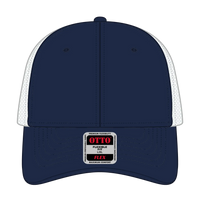 OTTO 135-1230 ’OTTO Flex’ Fitted 6 Panel Low Profile Mesh Back Trucker Cap - Nvy/Nvy/Wht - Nvy/Nvy/Wht / 7 3/8’’ - 7