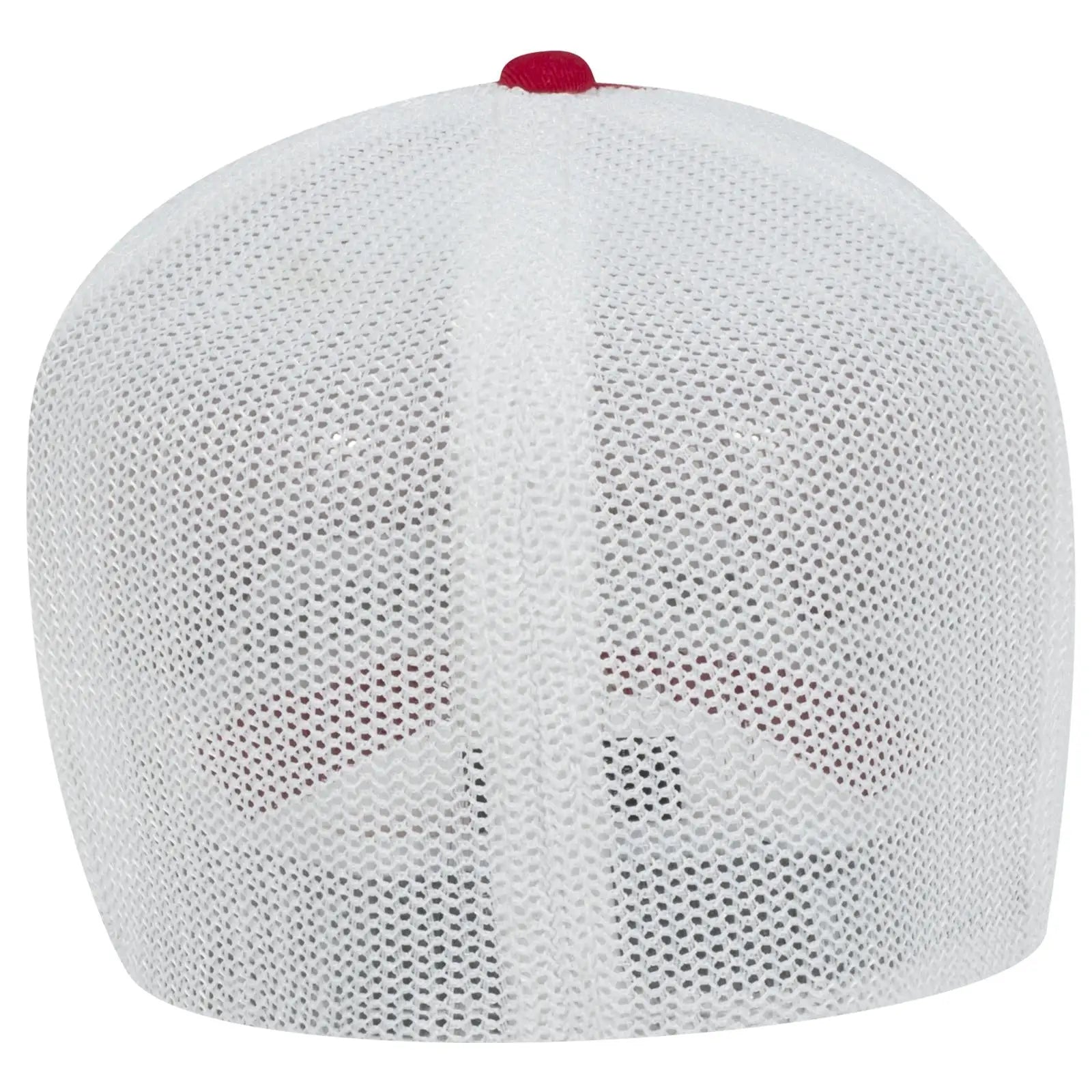 OTTO 135-1230 ’OTTO Flex’ Fitted 6 Panel Low Profile Mesh Back Trucker Cap - Red/Red/Wht