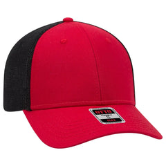 OTTO 135-1230 ’OTTO Flex’ Fitted 6 Panel Low Profile Mesh Back Trucker Cap - Red/Red/Blk
