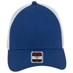 OTTO 135-1230 ’OTTO Flex’ Fitted 6 Panel Low Profile Mesh Back Trucker Cap - Ryl/Ryl/Wht