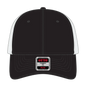 OTTO 135-1230 ’OTTO Flex’ Fitted 6 Panel Low Profile Mesh Back Trucker Cap - Blk/Blk/Wht - Blk/Blk/Wht / 7 3/8’’ - 7