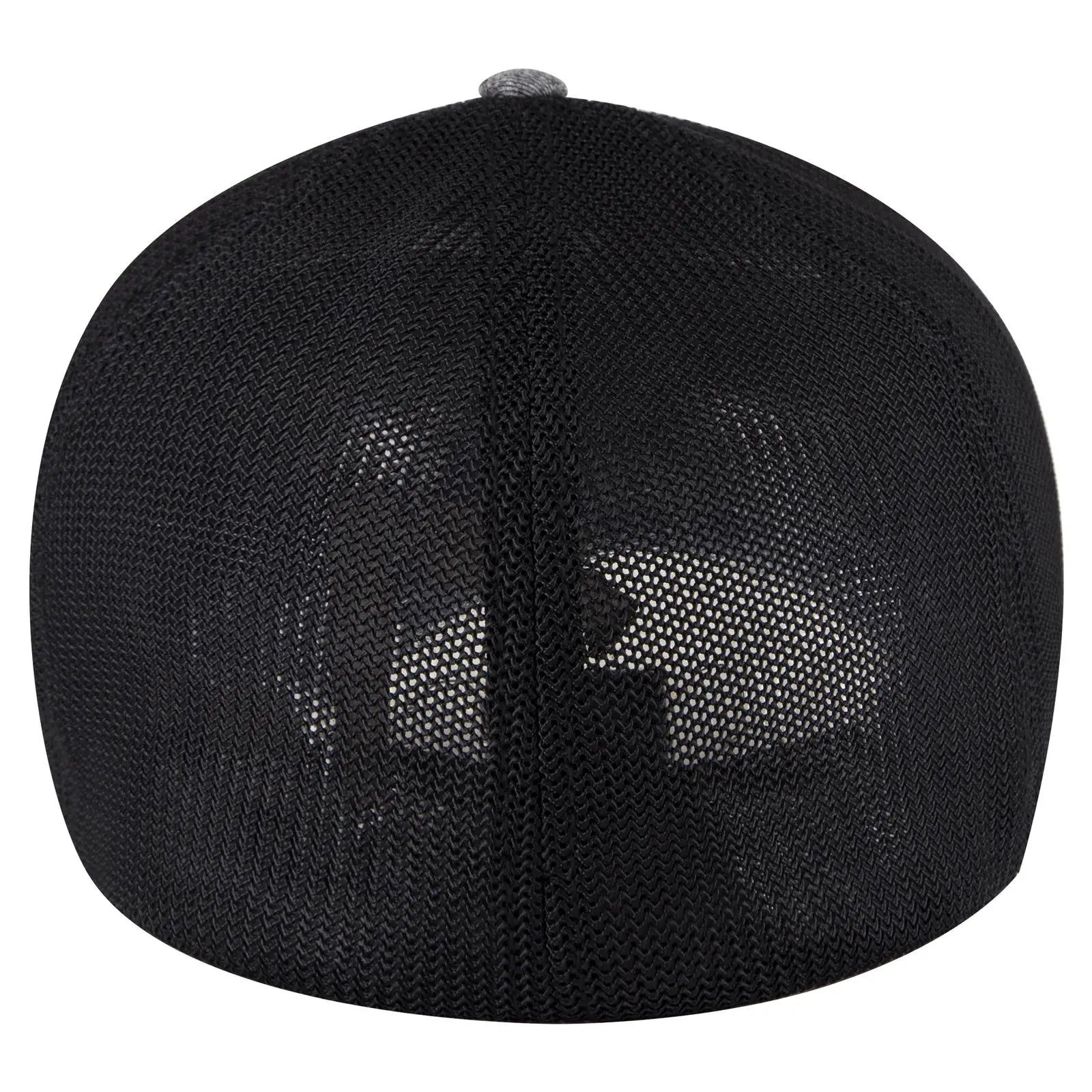 OTTO 135-1230 ’OTTO Flex’ Fitted 6 Panel Low Profile Mesh Back Trucker Cap - Ht.Blk/Blk