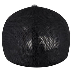 OTTO 135-1230 ’OTTO Flex’ Fitted 6 Panel Low Profile Mesh Back Trucker Cap - Ht.Blk/Blk