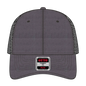 OTTO 135-1230 ’OTTO Flex’ Fitted 6 Panel Low Profile Mesh Back Trucker Cap - Ht.Blk/Blk - Ht.Blk/Blk / 7 3/8’’ - 7 5/8’