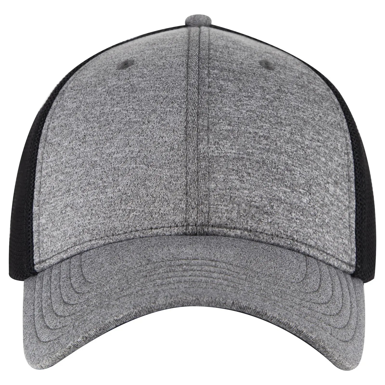 OTTO 135-1230 ’OTTO Flex’ Fitted 6 Panel Low Profile Mesh Back Trucker Cap - Ht.Blk/Blk