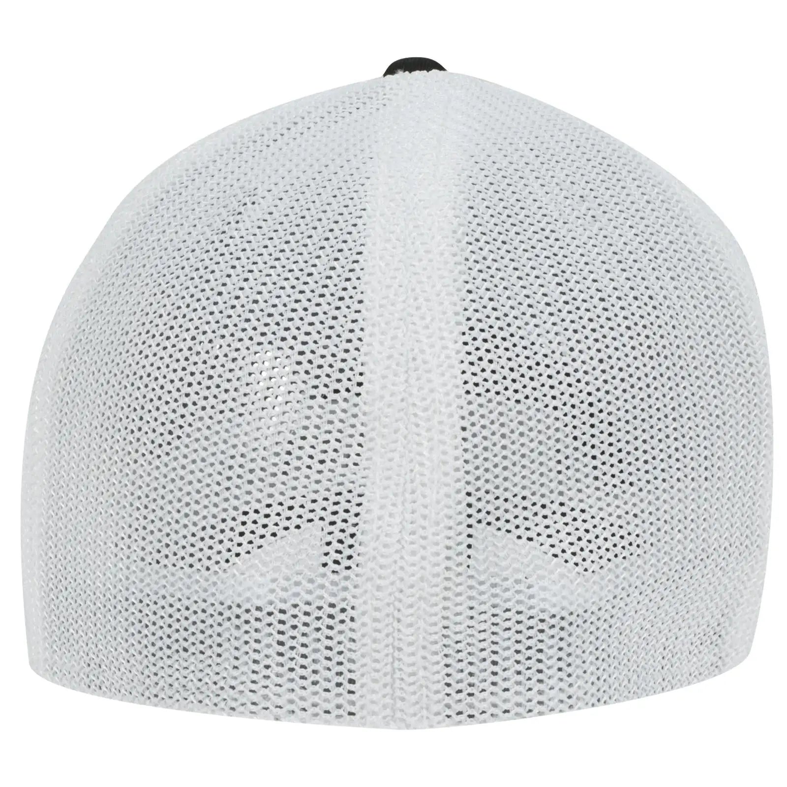 OTTO 135-1230 ’OTTO Flex’ Fitted 6 Panel Low Profile Mesh Back Trucker Cap - Blk/Blk/Wht