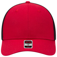 OTTO 135-1230 ’OTTO Flex’ Fitted 6 Panel Low Profile Mesh Back Trucker Cap - Red/Red/Blk