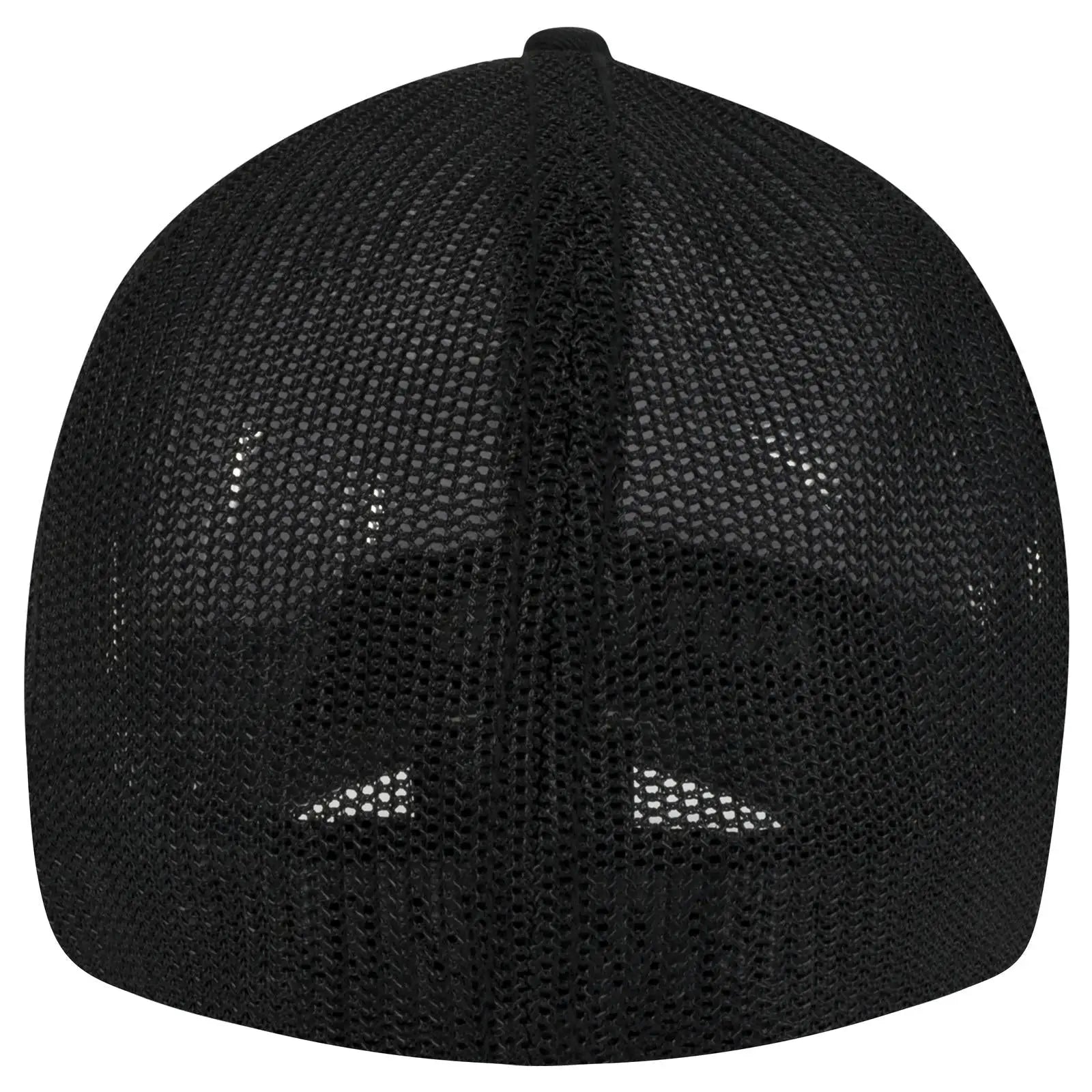 OTTO 135-1230 ’OTTO Flex’ Fitted 6 Panel Low Profile Mesh Back Trucker Cap - Blk/Wht/Blk