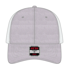 OTTO 135-1230 ’OTTO Flex’ Fitted 6 Panel Low Profile Mesh Back Trucker Cap - Ht.Gry/Wht - Ht.Gry/Wht / 7’’ - 7 1/4’’