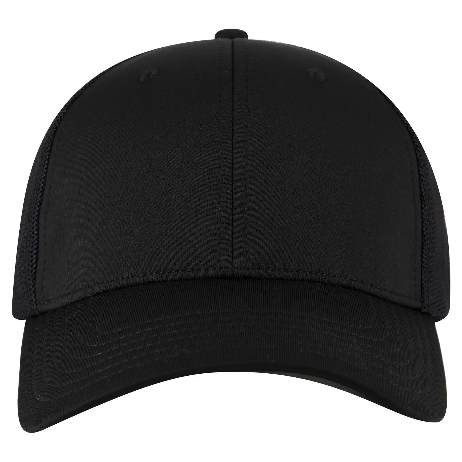 OTTO 135-1230 ’OTTO Flex’ Fitted 6 Panel Low Profile Mesh Back Trucker Cap - Black