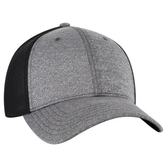 OTTO 135-1230 ’OTTO Flex’ Fitted 6 Panel Low Profile Mesh Back Trucker Cap - Ht.Blk/Blk