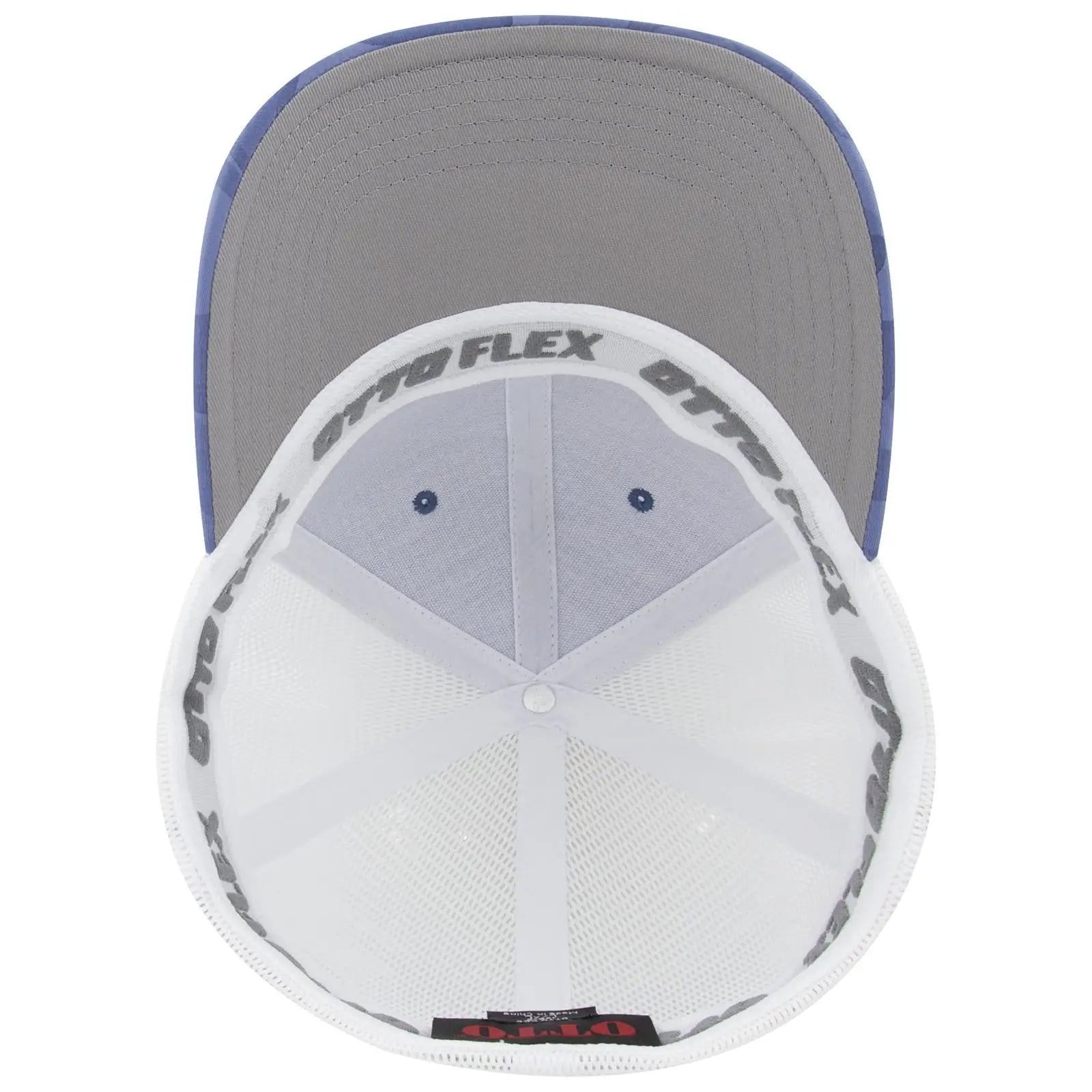 OTTO 135-2 ’OTTO Flex’ Fitted 6 Panel Low Profile Mesh Back Trucker Cap - Cb.Blu/Sk.Blu/Wht