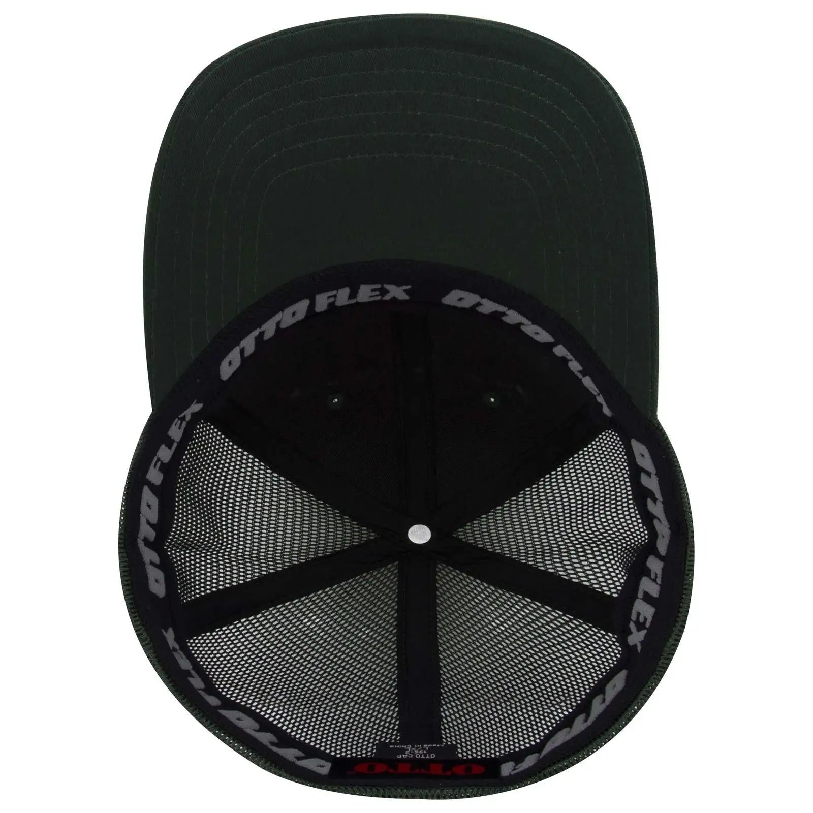 OTTO 135-2 ’OTTO Flex’ Fitted 6 Panel Low Profile Mesh Back Trucker Cap - Dk. Green